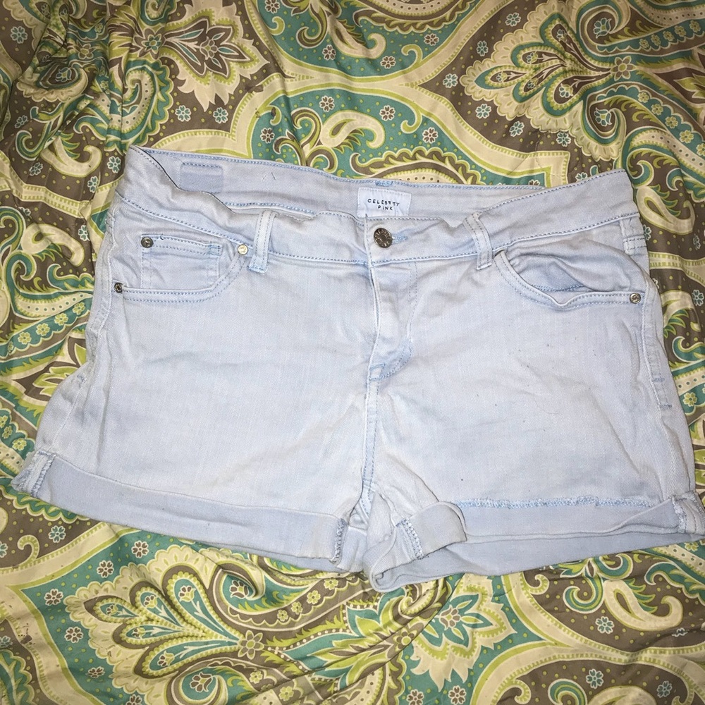 celebrity pink jean shorts